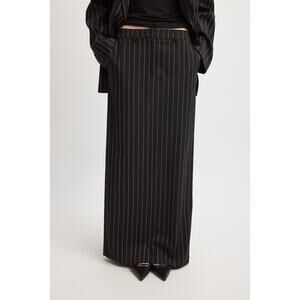 NA-KD Striped Tailored Maxi Skirt - 36 - Black